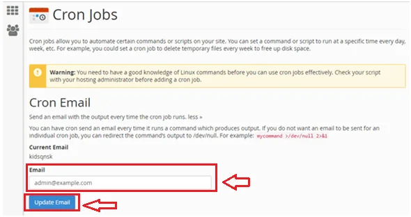 تنظمیات ارسال ایمیل در Cron jobs